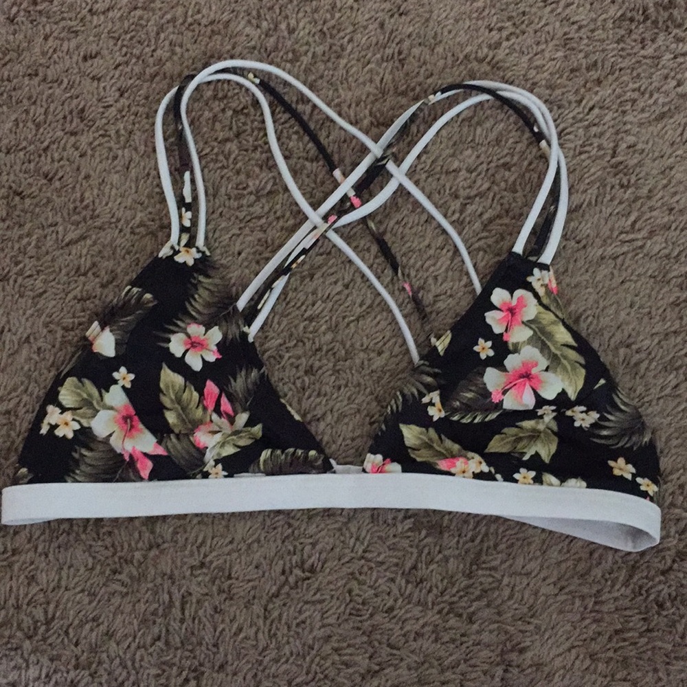 PINK size large Hawaiian print bikini top